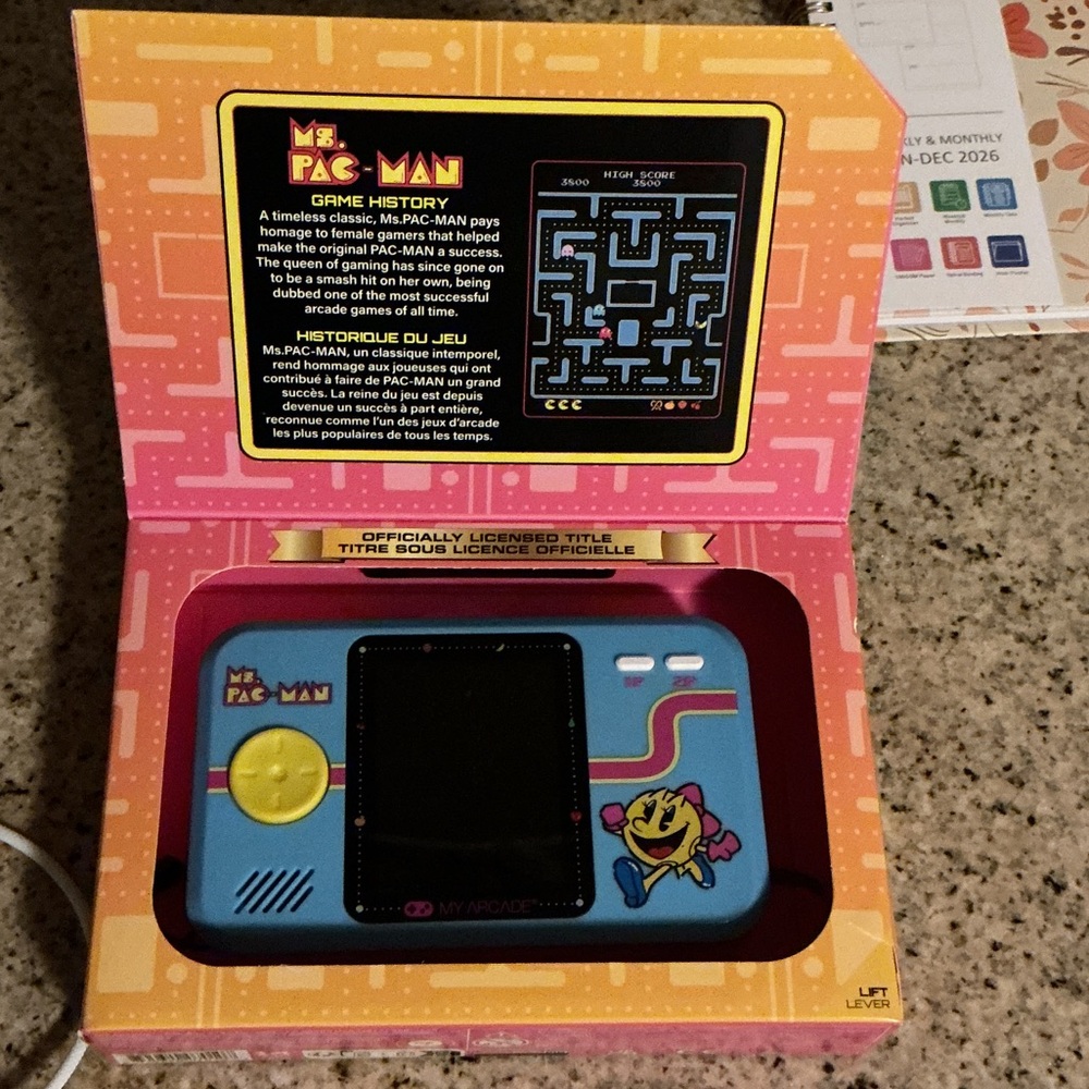 Ms. Pac-Man Retro Handheld Console - Blue